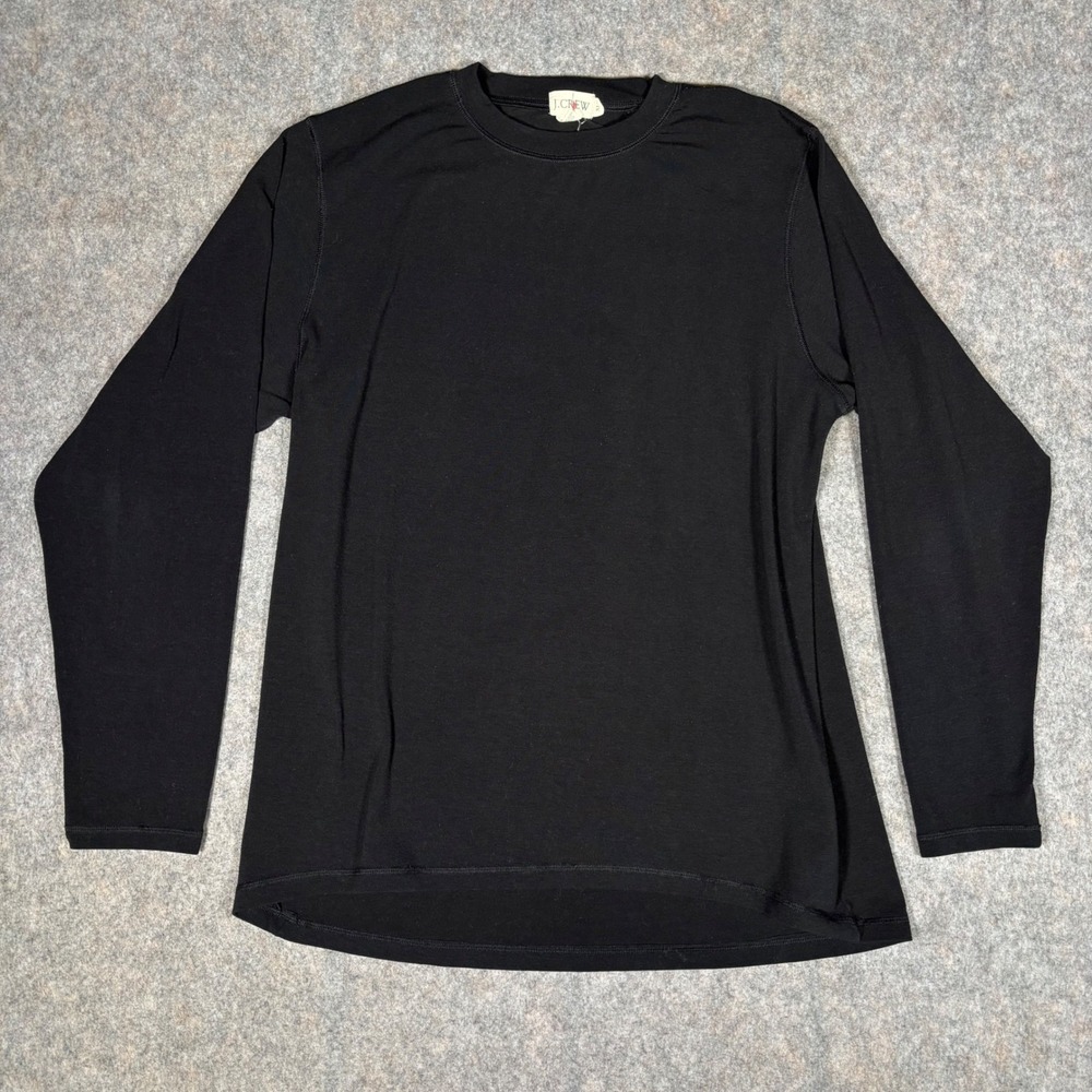 J.Crew Oarsman Long Sleeve Top Mens XL Black Baselayer Performance USA Vintage